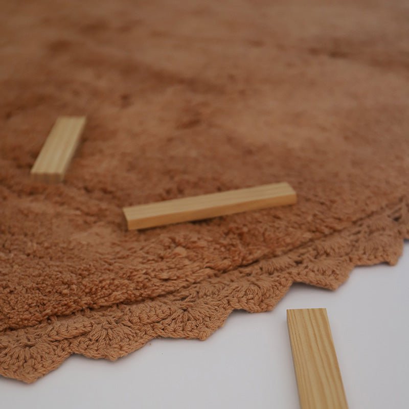 Vloerkleed rond 110 cm katoen toffee