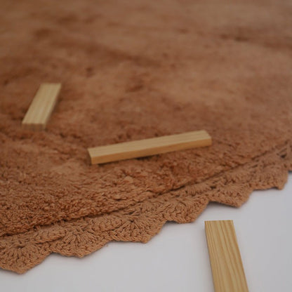 Vloerkleed rond 110 cm katoen toffee