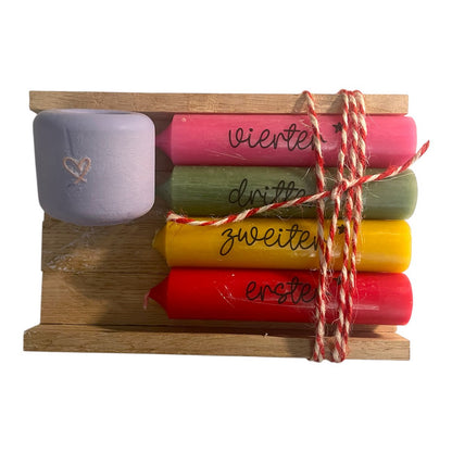 Adventskaarsenset 4x taperkaarsen 16 cm