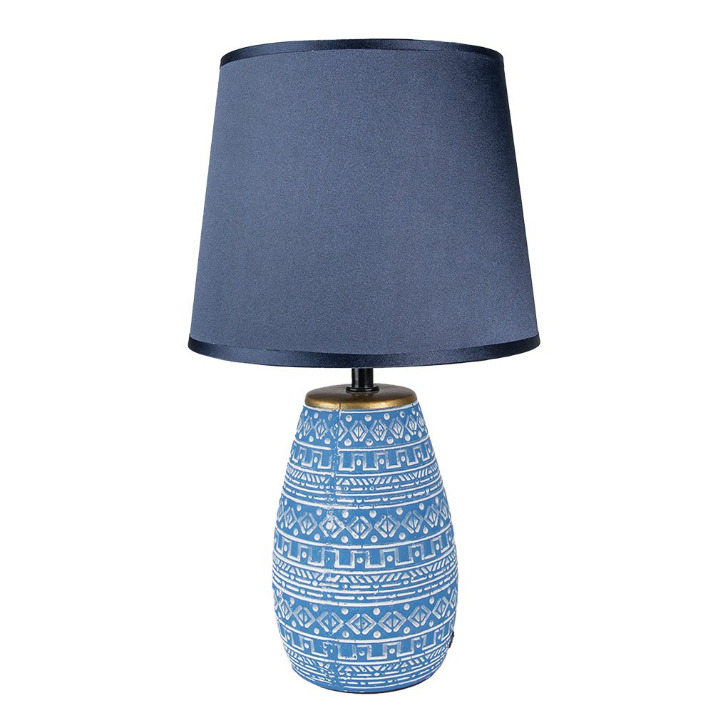 Tafellamp Ø 20x35 cm blauw wit keramiek