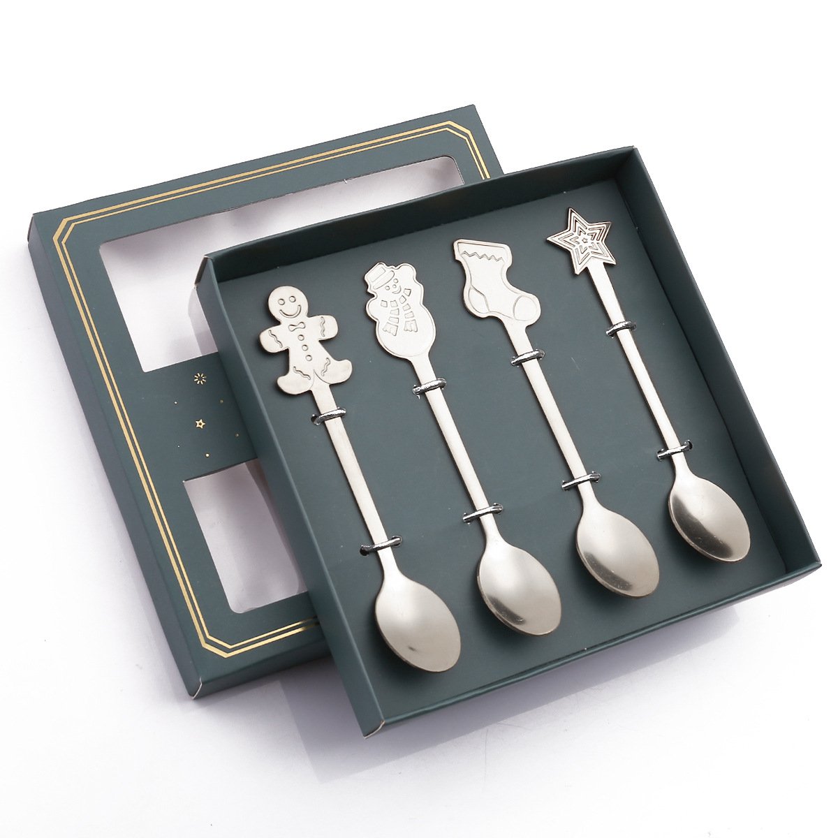 Theelepels 4 stuks zilver metaal