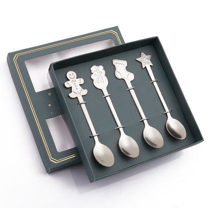 Theelepels 4 stuks zilver metaal