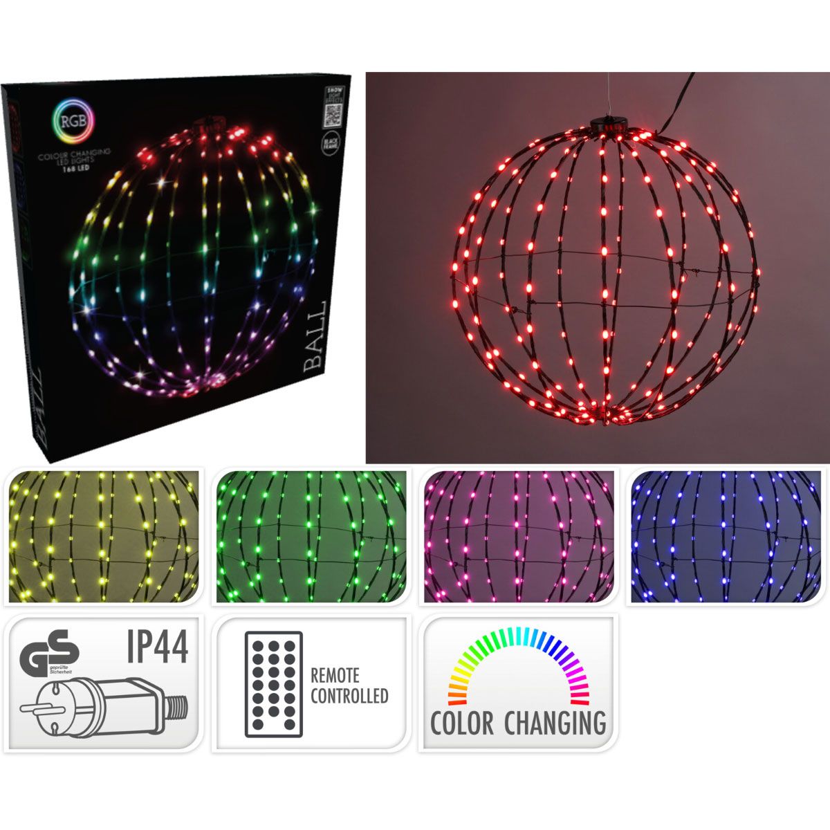 Lichtbol - Kerstverlichting - 50 Cm - Rgb Licht - 224 Led - Colour Changing