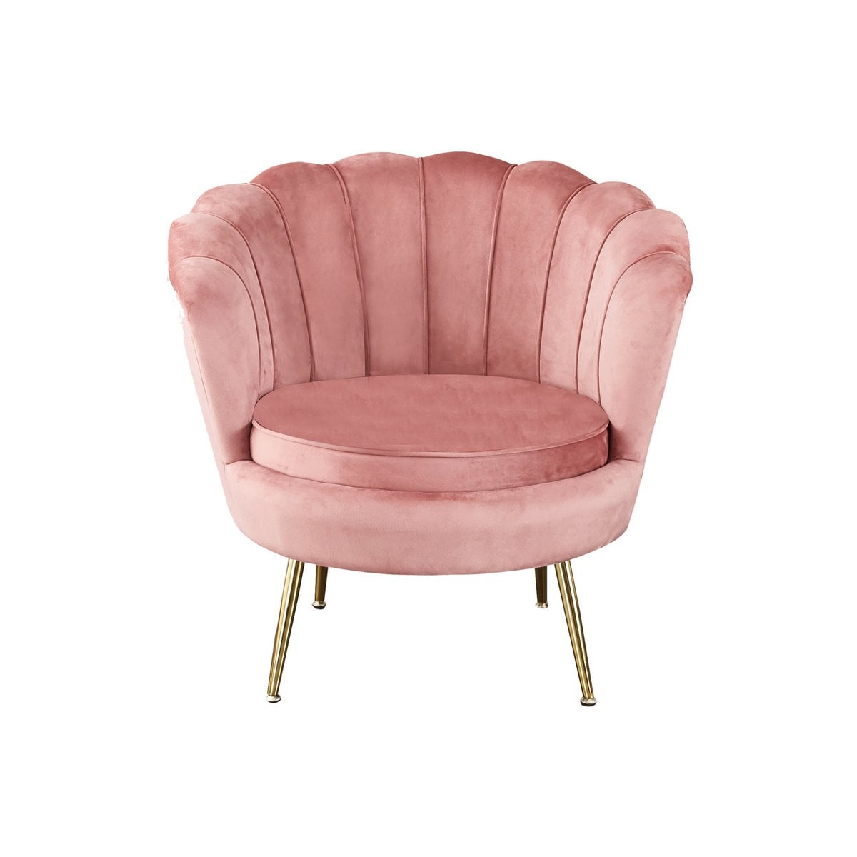 Shell armchair in Rose velvet