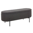 Bedbank 110 cm opbergfunctie antraciet