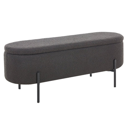 Bedbank 110 cm opbergfunctie antraciet