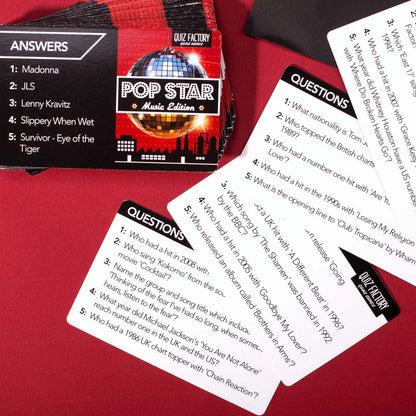Kaartquiz Popster engels