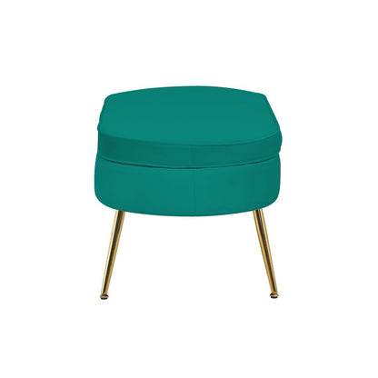Poef ovaal fluweel groen 99x44x40 cm