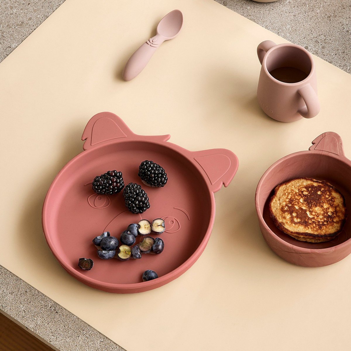 Siliconen bord 2-pack Koala 17x4 cm mahonie