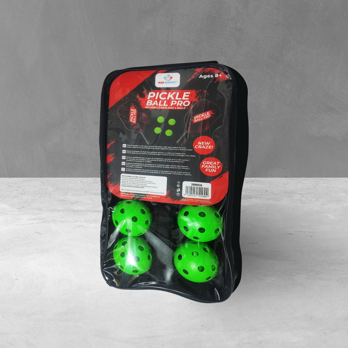 Pickleballset 2 rackets 4 ballen