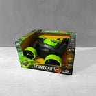 Stuntauto groen zwart 13.5x11.5x9.5 cm