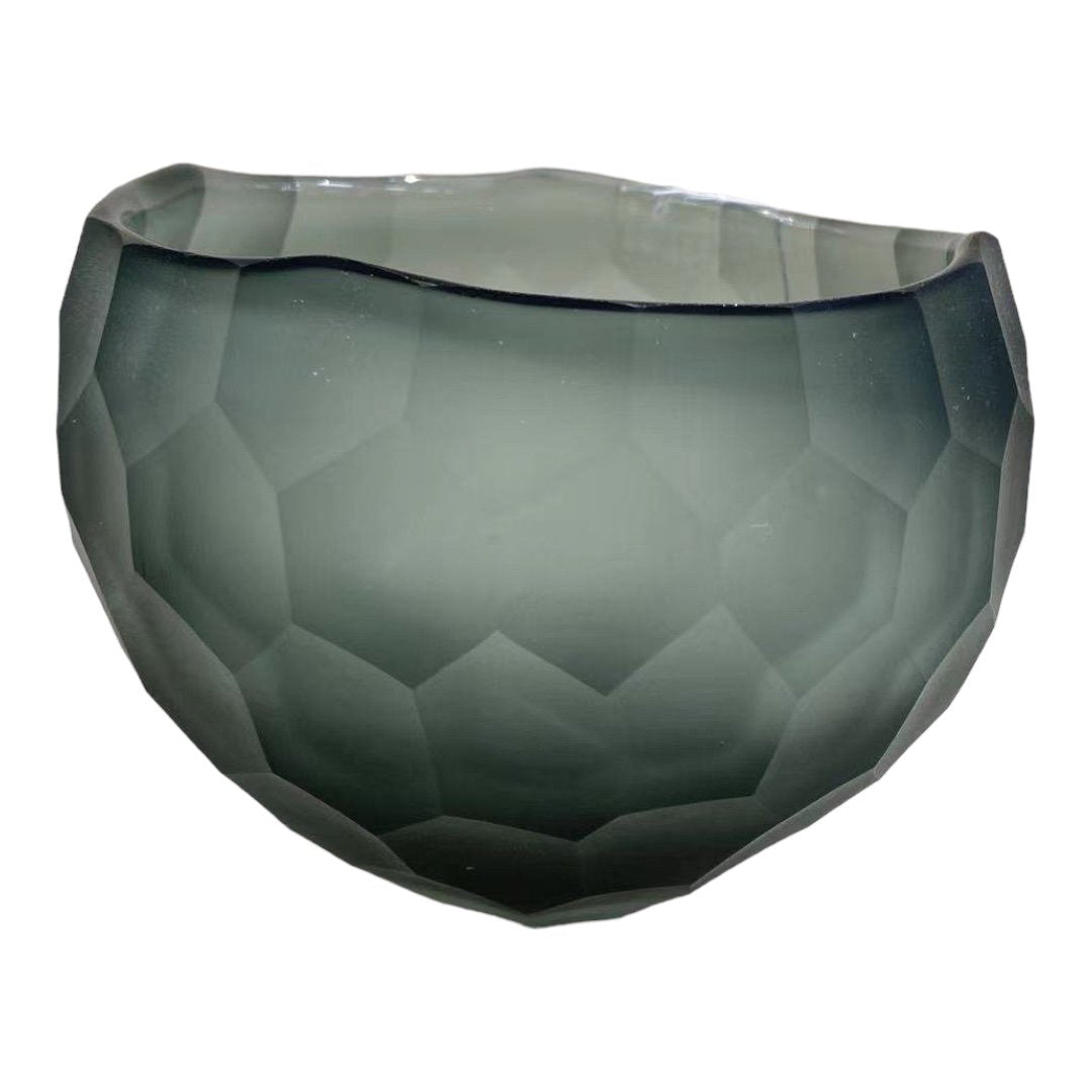 Kom 15 cm grijs glas