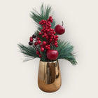 Kerstbloemcombinatie met potten 45 cm rood groen roze paars