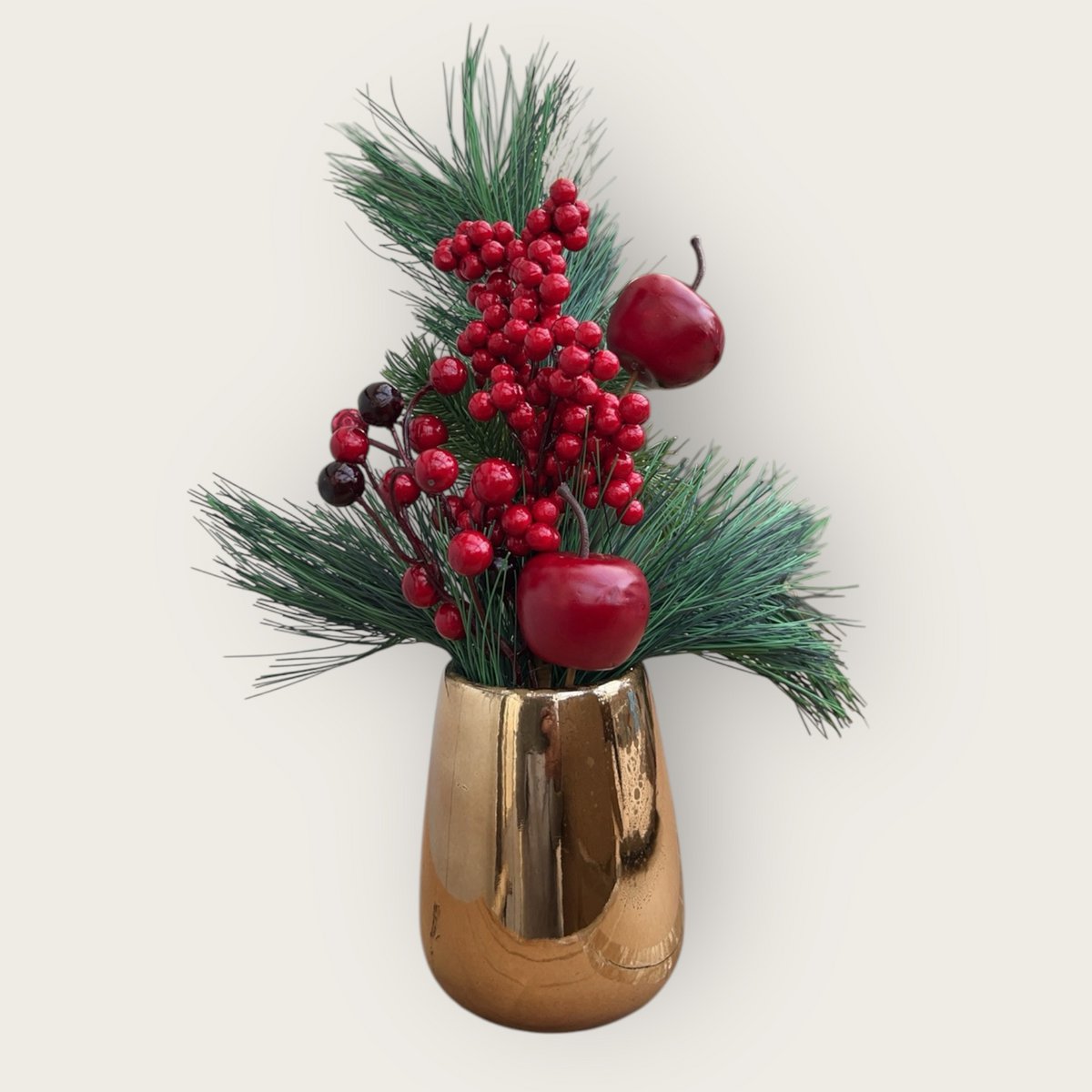Kerstbloemcombinatie met potten 45 cm rood groen roze paars