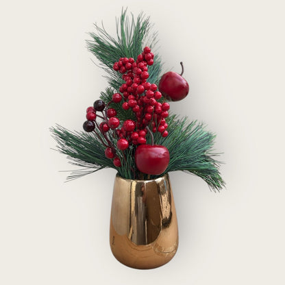 Kerstbloemcombinatie met potten 45 cm rood groen roze paars