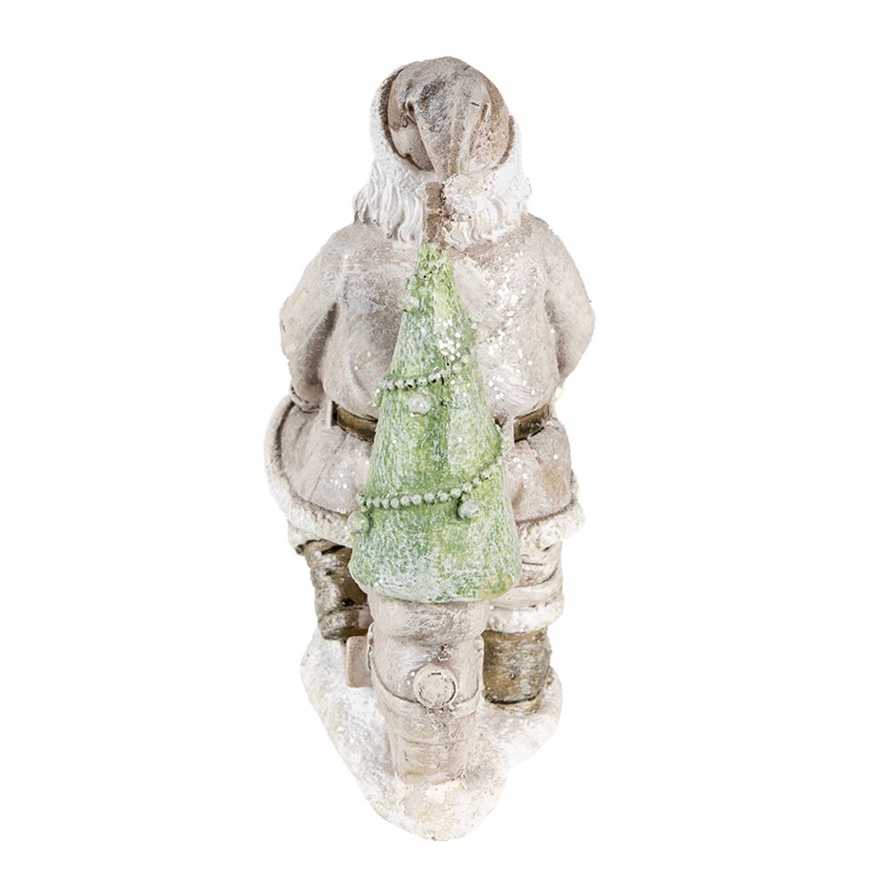 Kerstman beeld 12x6x14 cm zilver kunststof