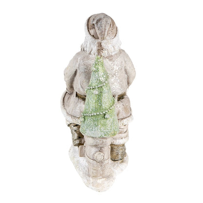 Kerstman beeld 12x6x14 cm zilver kunststof