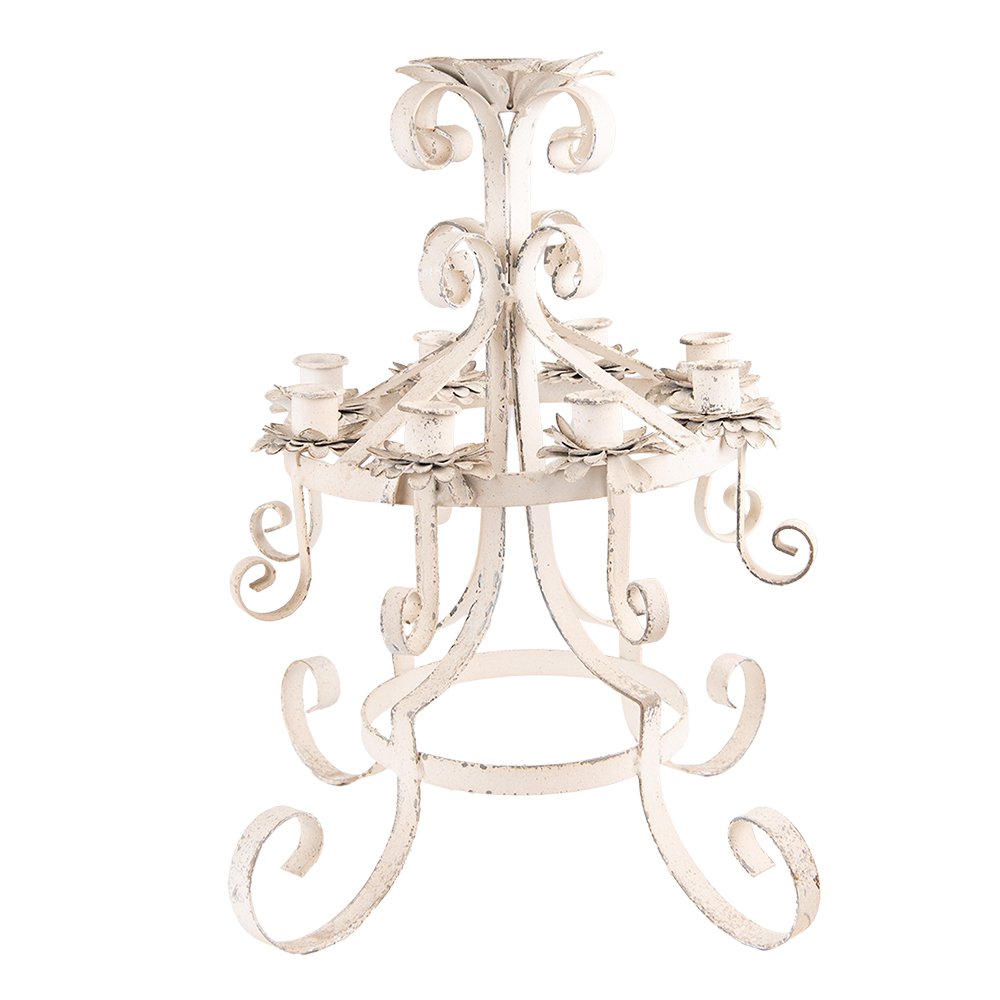 Kandelaar 43 cm beige metaal