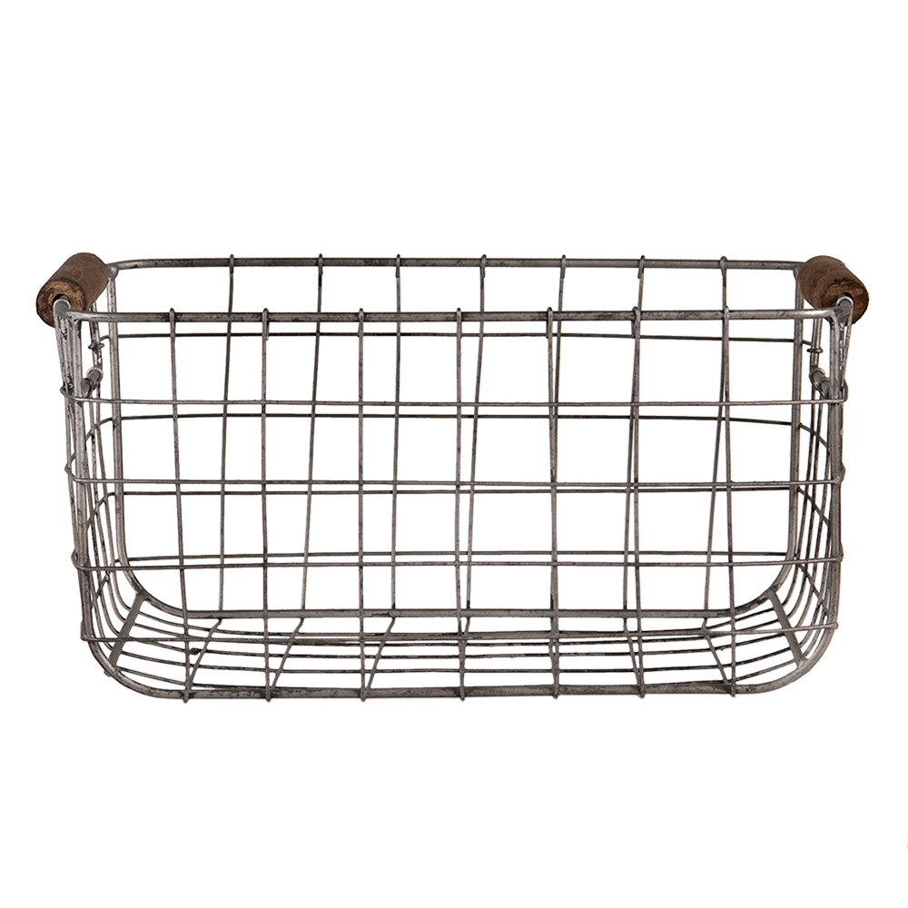 Opbergmand Set van 2 37x23x18 cm Grijs Bruin Metaal Mand