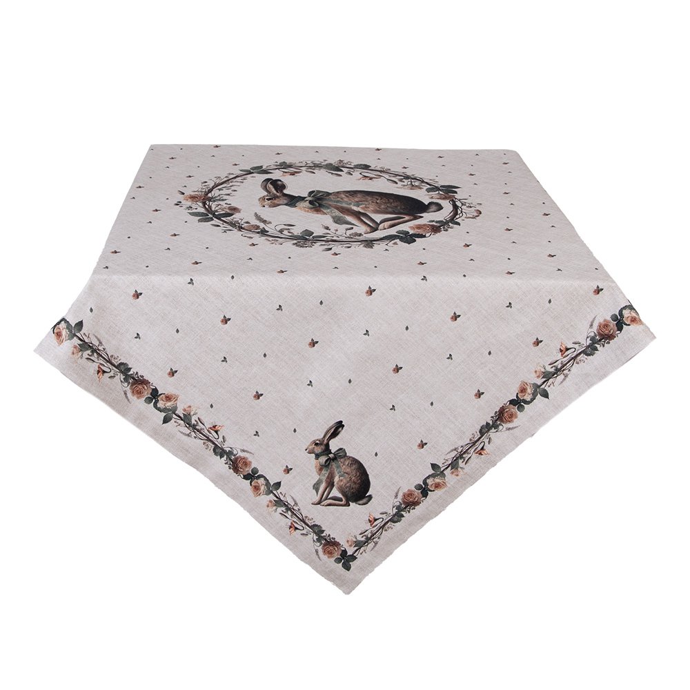 Tafelkleed 100x100 cm Beige Katoen