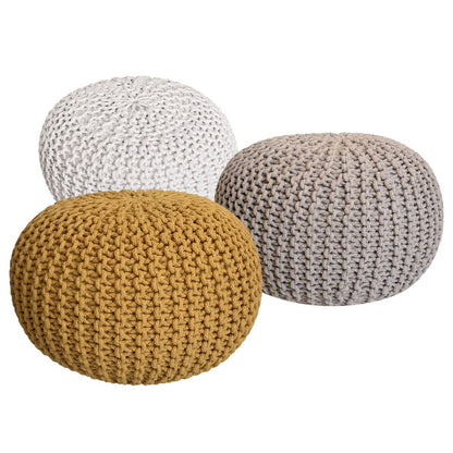 Pouf set 3 stuks Ø 55 cm gerecycled katoen