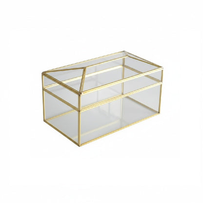 Zakdoekdoos glas 19x11x10 cm goud