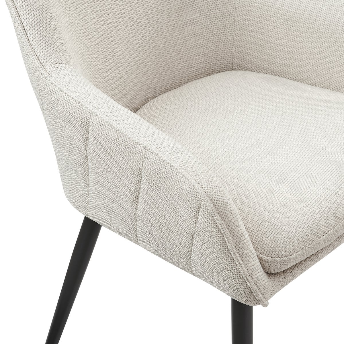 Eetkamerstoel structuurstof beige 61x60x85 cm