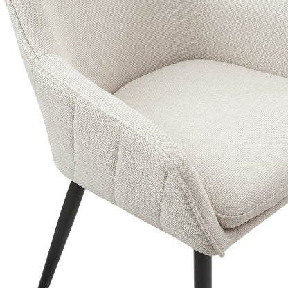 Eetkamerstoel structuurstof beige 61x60x85 cm