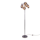 Floor Lamp Orion Smoky Glass Shade With Chrome Base Design
