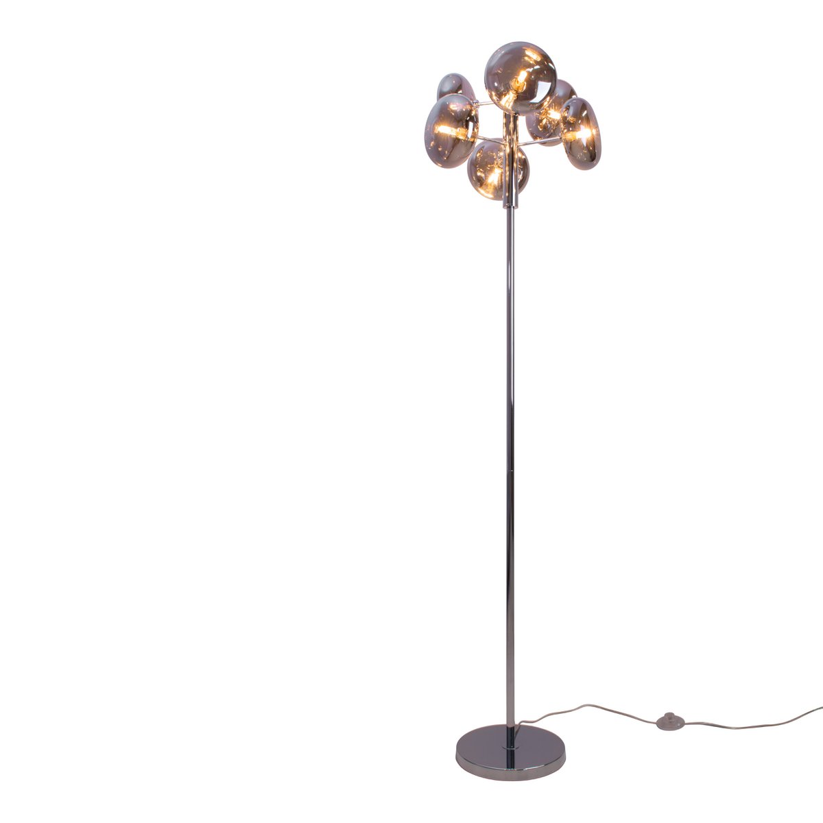 Vloerlamp Orion rokerig glas 165 cm chroom