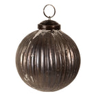Christmas Bauble Ø 8x8 cm Grey Glass Christmas Tree Decoration