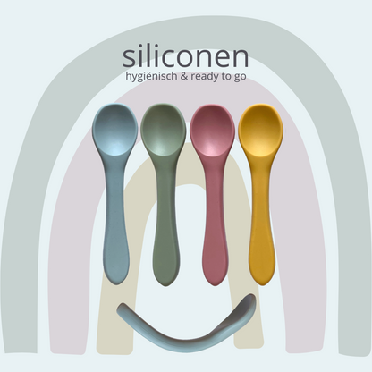 Babylepel set 4 stuks siliconen