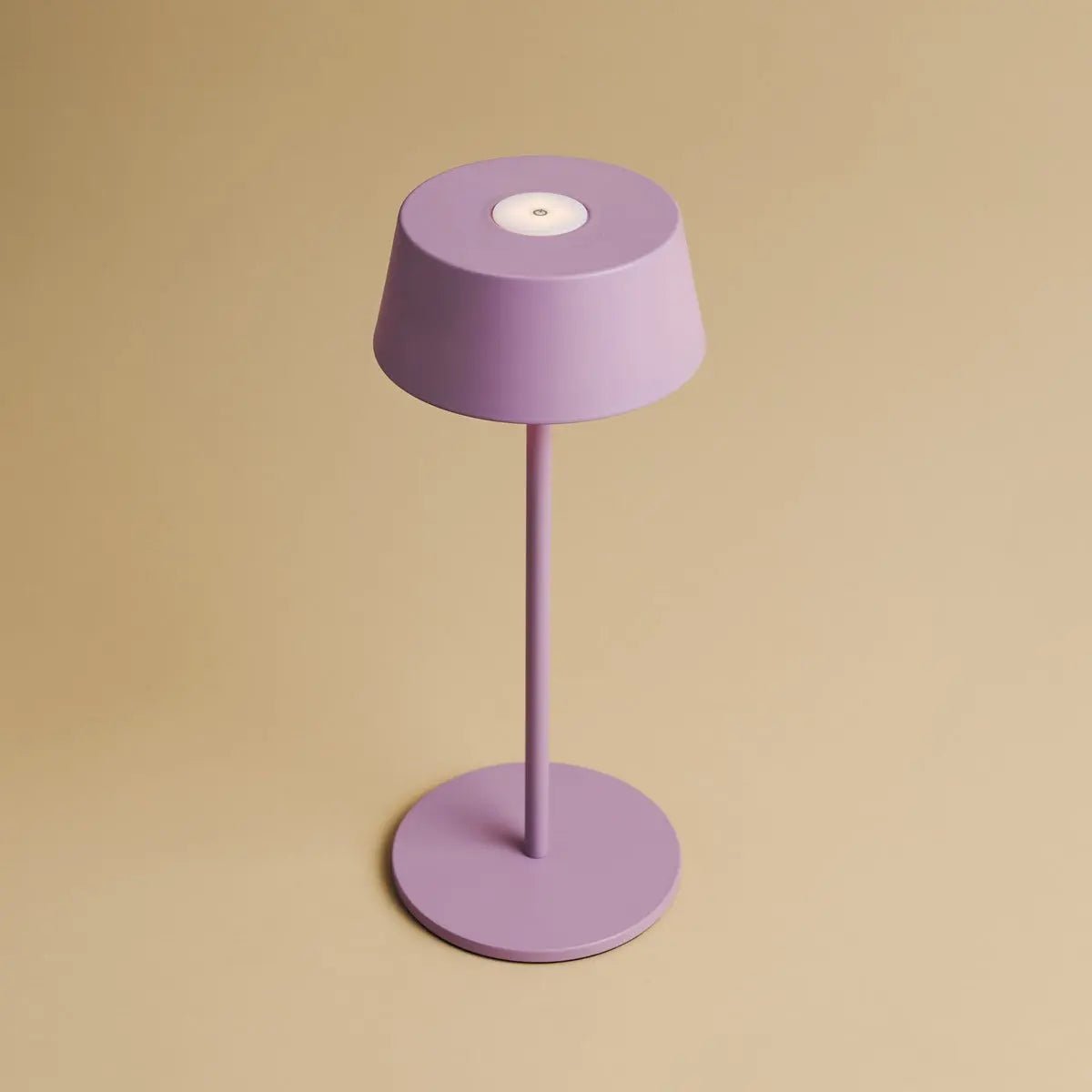 Hugo Violet Lilac Rechargeable Table Lamp - Stylish, dimmable lamp & wireless