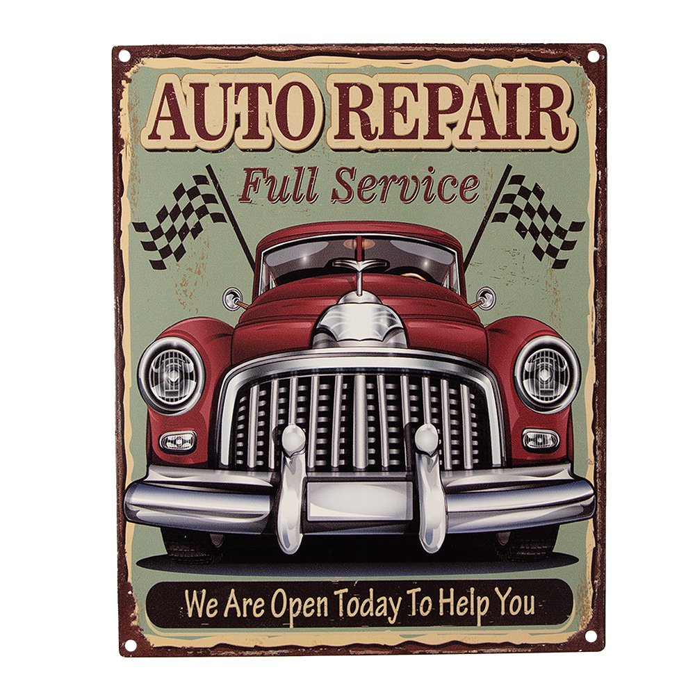 Text board 20x25 cm Green Red Iron Car Wall sign