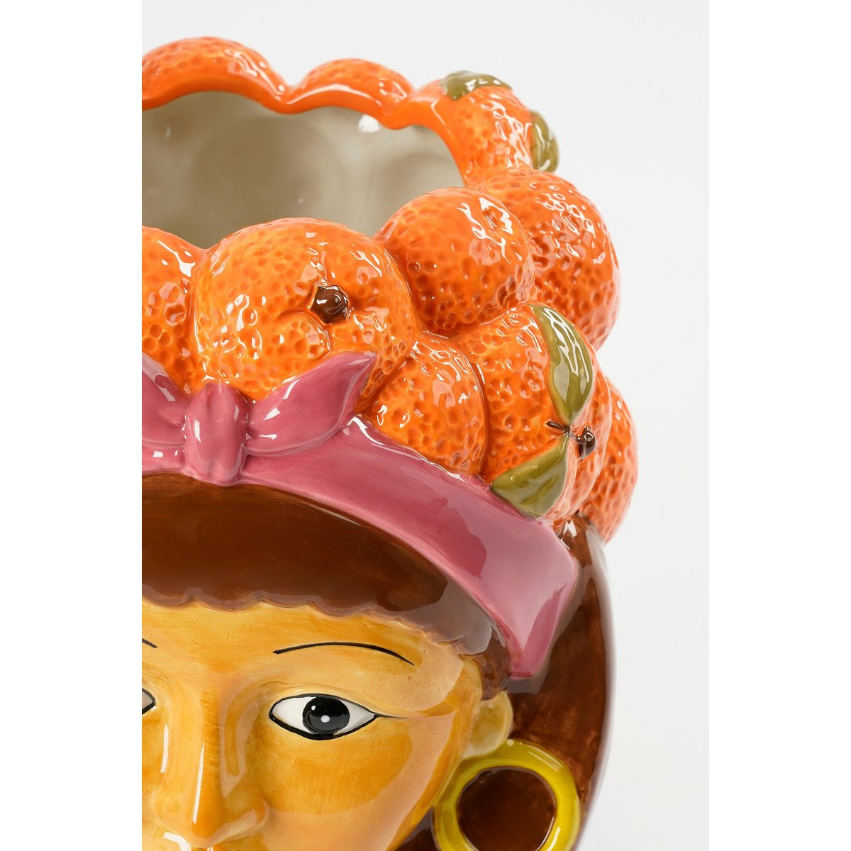 Bloempot 20x20x22 cm oranje dolomiet