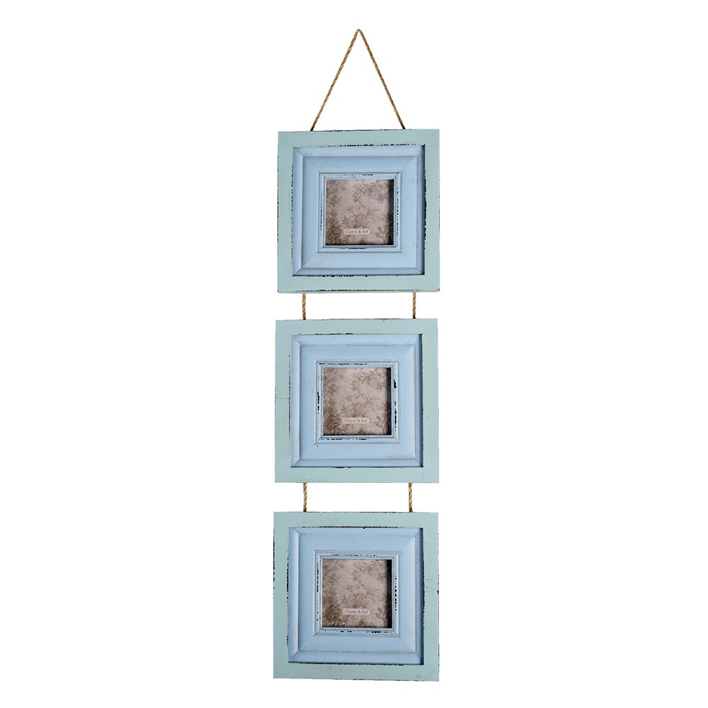 Photo Frame 7x7 cm Blue MDF Photo Frame