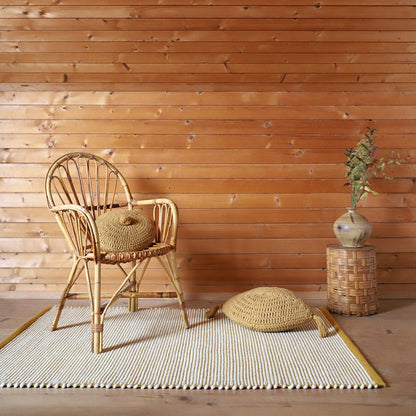 Vloerkleed wol 110x170 cm geel