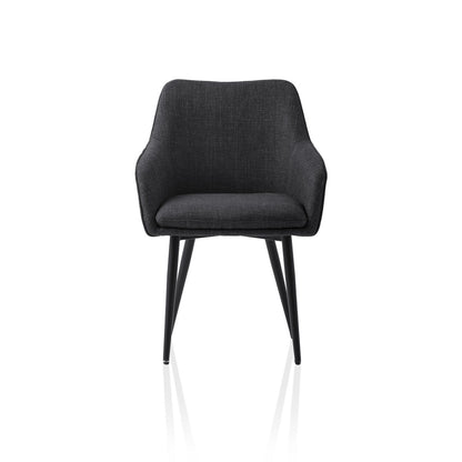 Eetkamerstoel structuurstof antraciet 85x60x61 cm