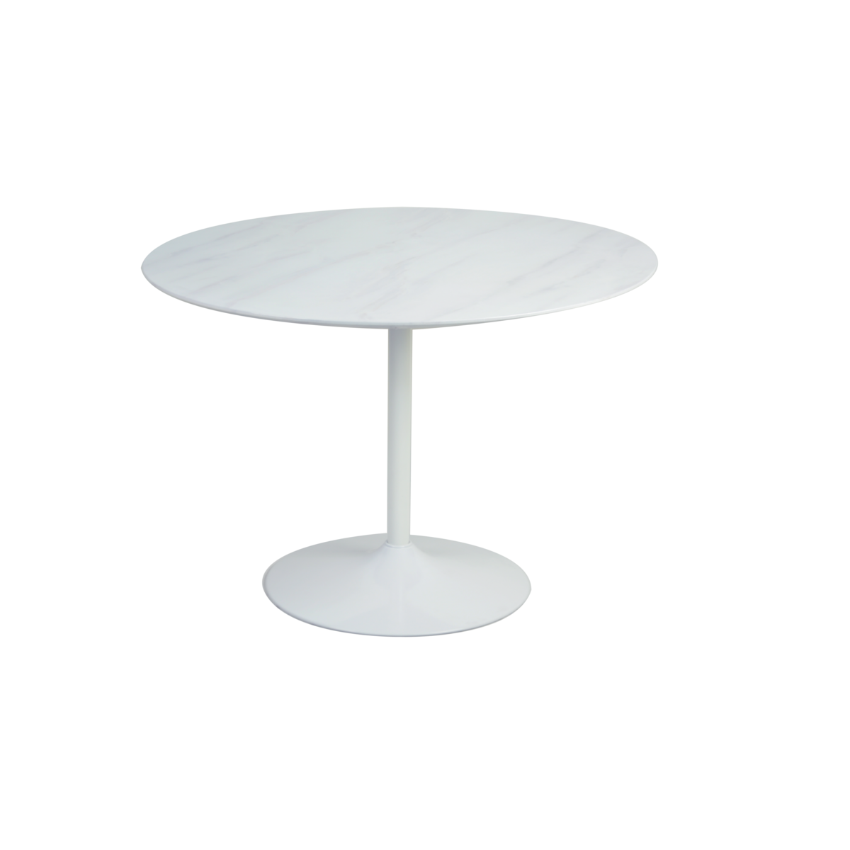 Eettafel rond Ø 110 cm wit MDF marmerlook