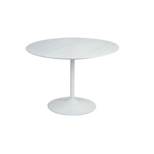 Eettafel rond Ø 110 cm wit MDF marmerlook