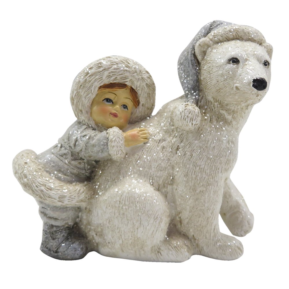 Figurine Child 11 cm White Polyresin Christmas Decoration