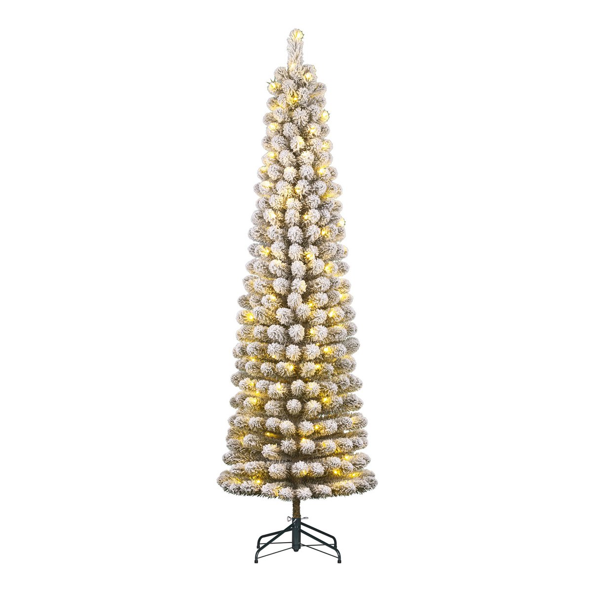 Charlton Smalle Kerstboom Met Witte LED Verlichting Groen