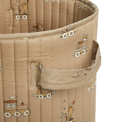 Hunter quilted storage basket - medium-carnival train