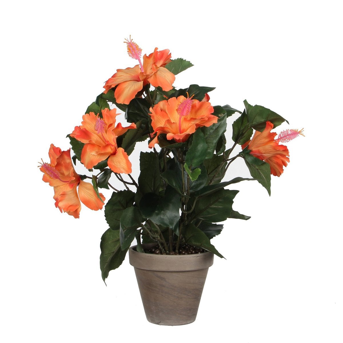 Kunstplant Hibiscus 40 cm oranje