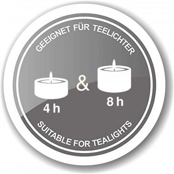 Waxinelichtje Duco H 8cm glas goud zilver