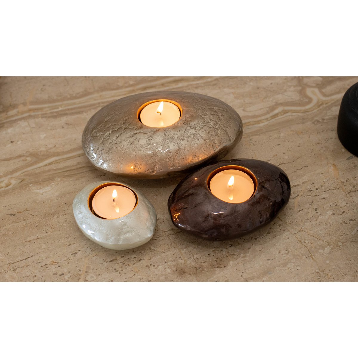 Zandtrommel aluminium 15x11x5.5 cm beige