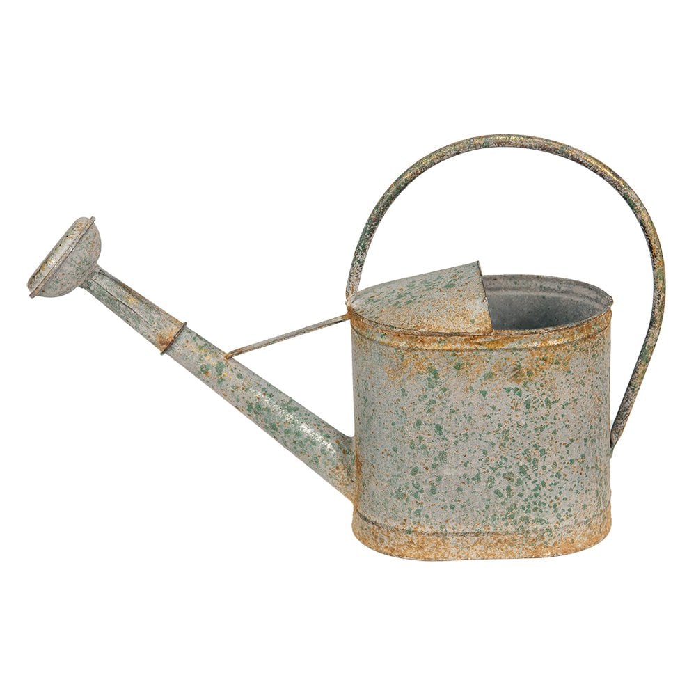 Decoratie gieter 50x16x33 cm grijs groen metaal