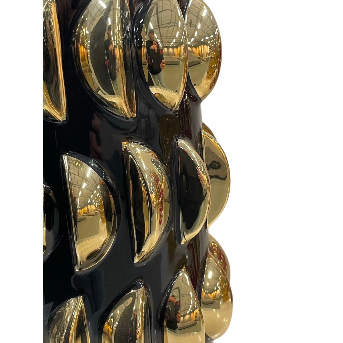 Vaas 18x27.5 cm keramiek zwart goud