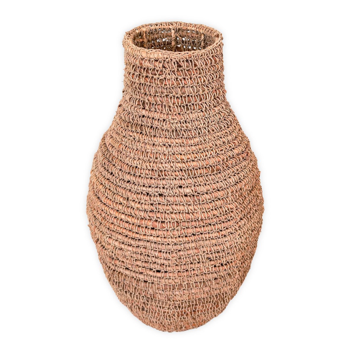 Vaas 56x30 cm bananenvezels raffia handgemaakt