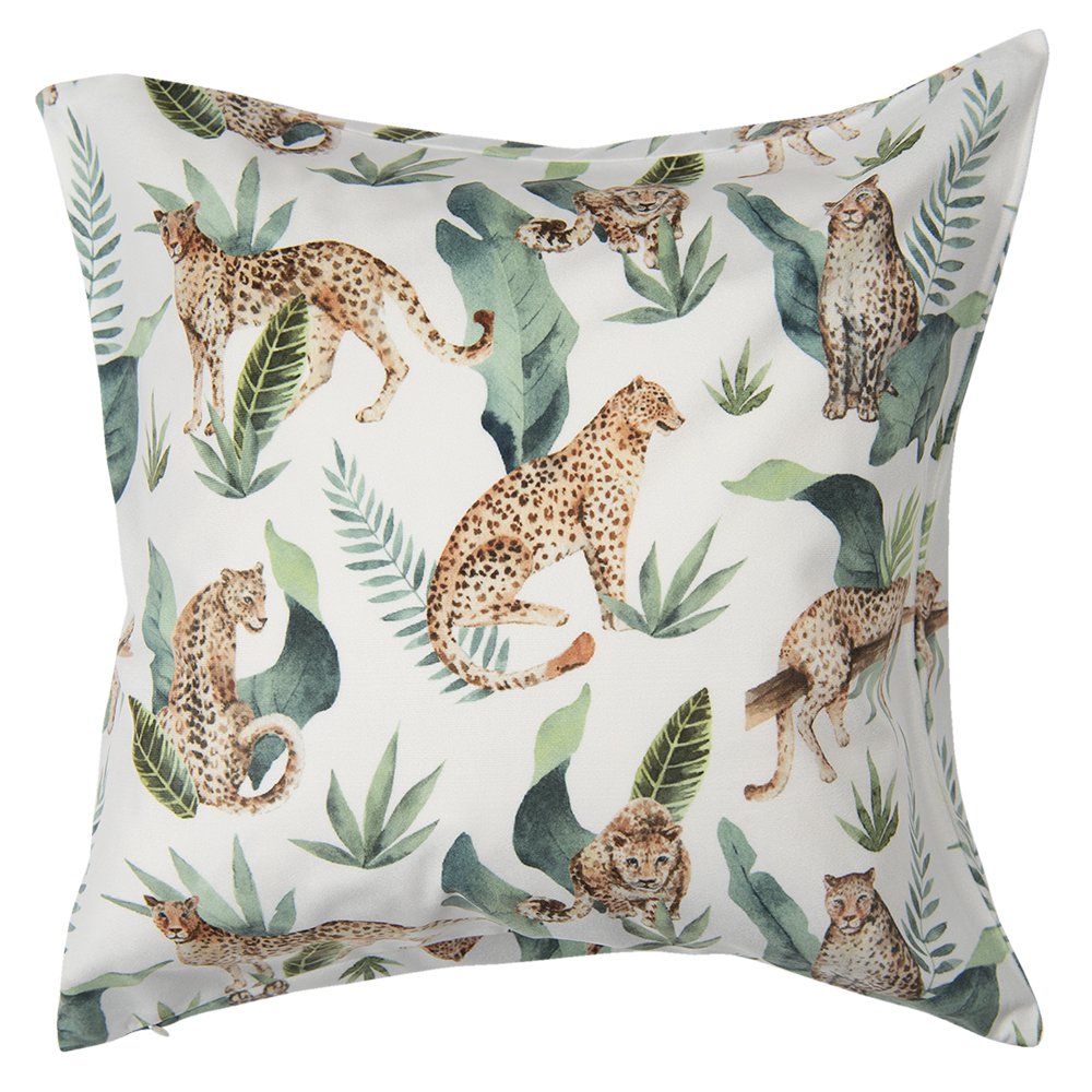 Cushion cover 45x45 cm Green Polyester Tiger Decorative Cushion Cover